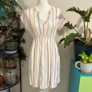 Sweet Wanderer Multicolor Striped Maternity Dress